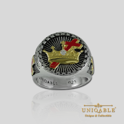 Knight Templar Cross and Crown Sterling Silver Gold Plated Mason Masonic Freemason Rings Freemasonry Men Historical Ring2
