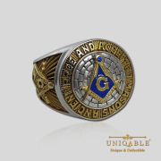 Knight Templar Sterling Silver Gold Plated Mason Masonic Freemason Freemasonry Man Historical Ring2