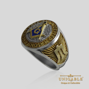 Knight Templar Sterling Silver Gold Plated Mason Masonic Freemason Freemasonry Man Historical Ring4