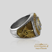 Knight Templar Sterling Silver Gold Plated Mason Masonic Freemason Freemasonry Man Historical Ring5