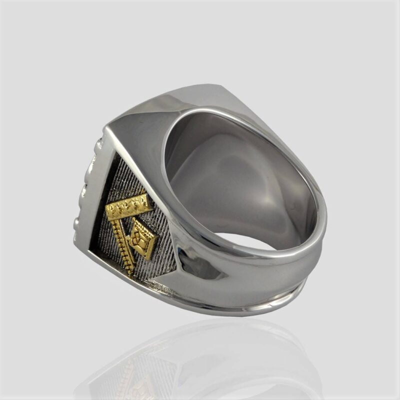 UNIQABLE, Past Master Masonic Blue Stone Man Size Ring White and Yellow ...