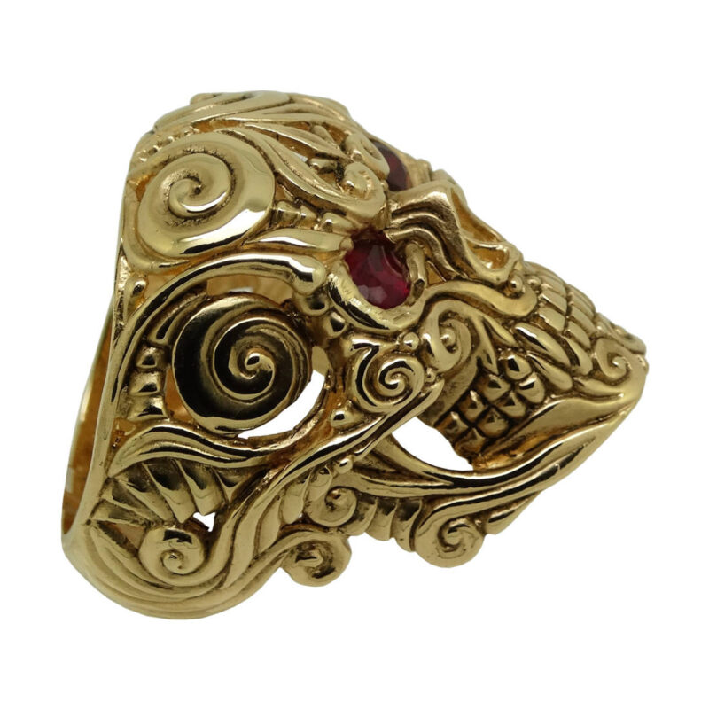 SUGAR SKULL CROSS SOLID 925 STERLING SILVER MEN'S RING BIKER